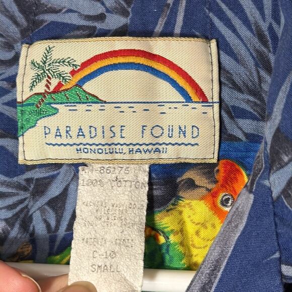 Paradise found vintage Hawaiian Tuscan print button down 100% cotton shirt - Picture 3 of 6